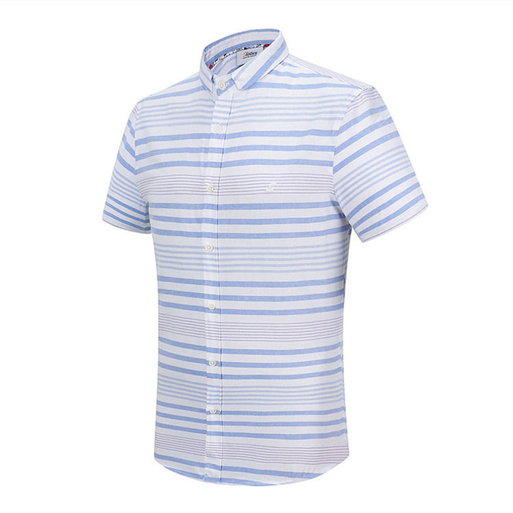 Anti-pilling Logo personnalisé Bouton vers le haut Manche courte 100% coton chemise pour enfants chemise pour garçons