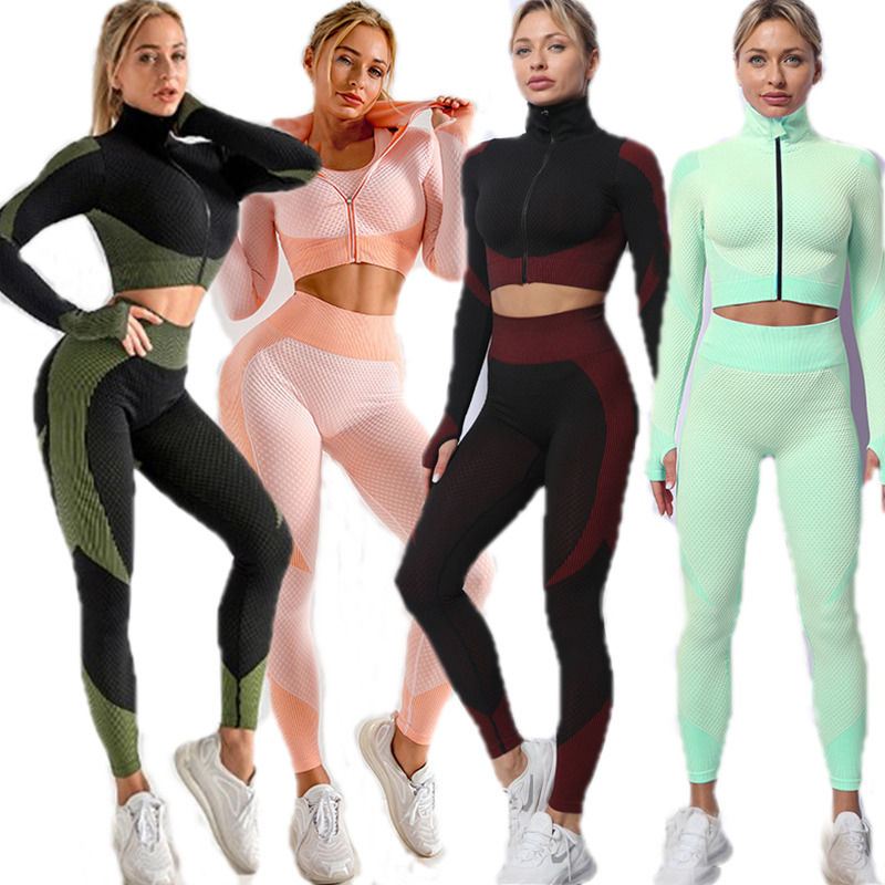 2021 Nouveau ensemble antibactérien en 3 pièces Courir Courir Vêtements de sport Vêtements de sport Vêtements de sport Vêtements de sport Vêtements de sport Vêtements de yoga