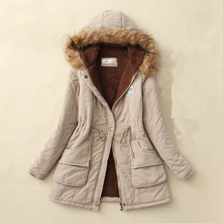 Veste d'hiver épaisse femme veste d'hiver parka veste avec fourrure doublure de col chaud veste en laine épaisse