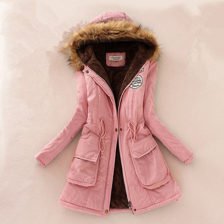 Veste d'hiver épaisse femme veste d'hiver parka veste avec fourrure doublure de col chaud veste en laine épaisse