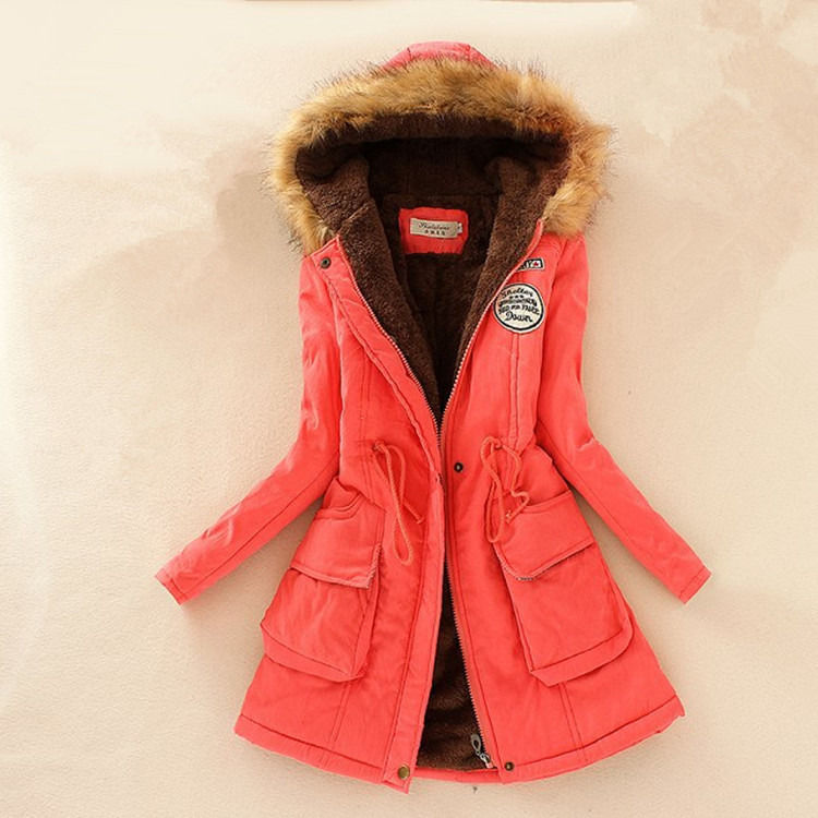 Veste d'hiver épaisse femme veste d'hiver parka veste avec fourrure doublure de col chaud veste en laine épaisse