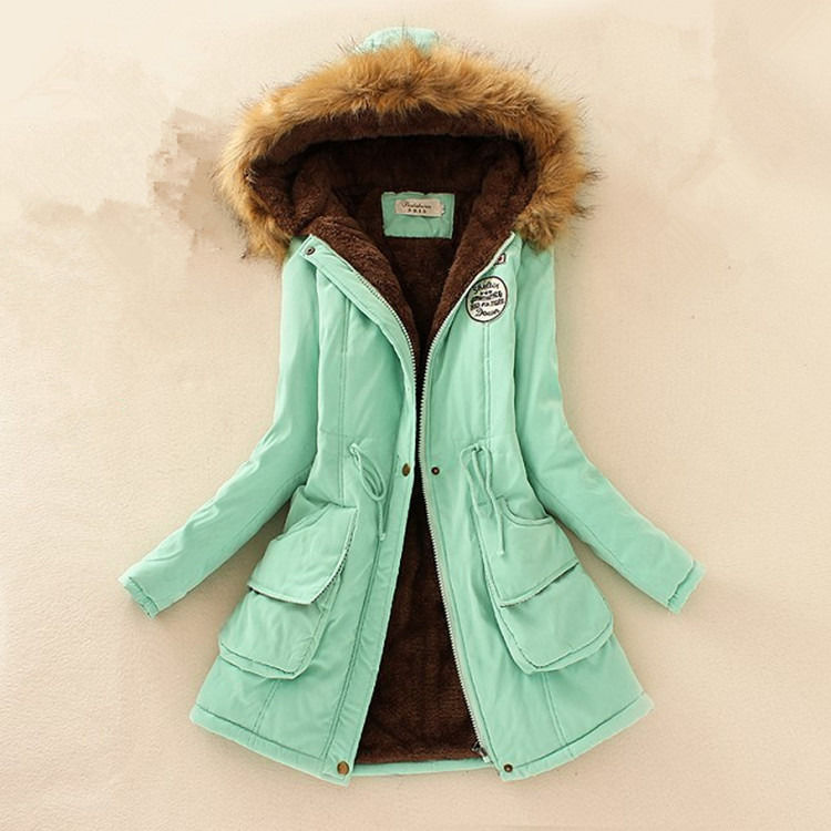 Veste d'hiver épaisse femme veste d'hiver parka veste avec fourrure doublure de col chaud veste en laine épaisse