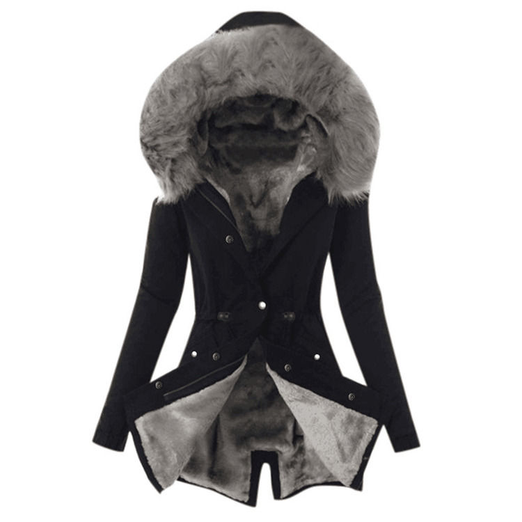 Vêtements pour femmes imperméables à l'eau 2020 collier chaud en fourrure laine femmes vestes coton manteau à capuche
