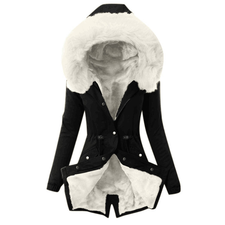 Vêtements pour femmes imperméables à l'eau 2020 collier chaud en fourrure laine femmes vestes coton manteau à capuche