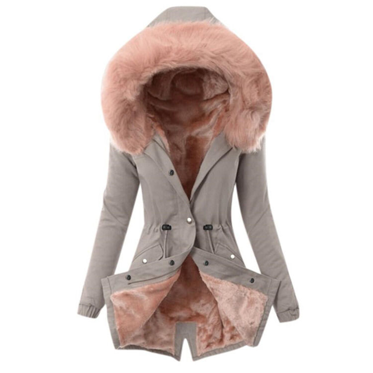 Vêtements pour femmes imperméables à l'eau 2020 collier chaud en fourrure laine femmes vestes coton manteau à capuche